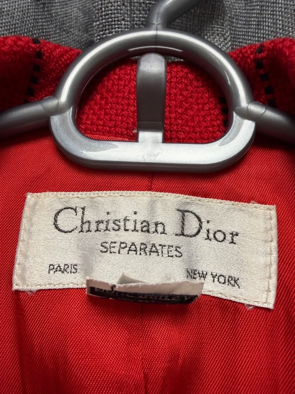 Christian Dior Red Plaid Single-Button Blazer